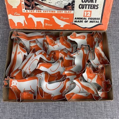 vintage 12 metal barnyard cooky cutters boxed unused|Vintage, Antiques and ! .